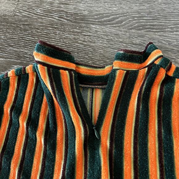 STAUD Striped Green and Tan Midi Dress - Picture 14 of 16